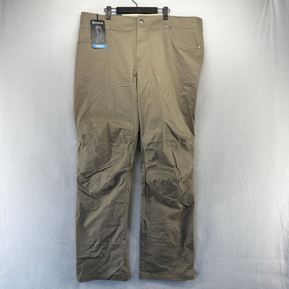 KUHL Pants Mens 42x34 Khaki Rydr Lite Full Fit Hiking Outdoor Eurotwill NEW